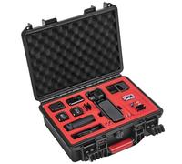 STARTRC OSMO Pocket 3 Hard Case Multifunctional Portable Waterproof Case for DJI Pocket 3 Creator Combo Camera Accessories, Black and red, M, Style: M