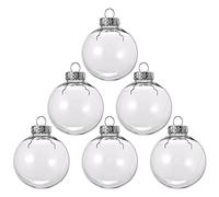 StarTreene Christmas Clear Baubles Transparent Ball DIY Crafts Plastic Ornament for Xmas Tree Party Holiday Wedding Birthday Gift Box (6pcs×8cm ball)