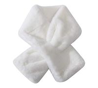 StarTreene Warm Faux Fur Neck Scarves Collar for Women Pure Color Elegant Winter Shawl Wrap (White)