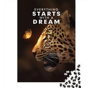 Starts With A Dream Wooden Jigsaw Puzzles for Adults 1000 Piece Toys Family Jigsaw Games Birthday Gifts Puzzle Educational Boys Girls 1000pcs (75x50cm)