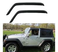 STARTSHIP 92328 Original Side Window Wind Deflector,2pc Outside Mount Style Nice Sun Rain Guards Set,Vent Visor fit for 2007-2018 Jeep Wrangler 2-Door