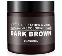 STARTSO World Leather-Recoloring-Balm-Repair-Cream-Kit for Restoration Dark Brown Couches, Sofa, Furniture Color Dye Restorer-8oz with Tool kit 3 pcs Sponges, 1pcs Spoon, 1pcs Brush,1 Pair Gloves