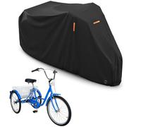 STARTWO Adult Tricycle Electric Trike Cover, Bike Storage Outdoor Waterproof, Windproof Bicycle Protective, Dustproof Bike Covers Black
