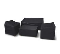 STARTWO Outdoor Furniture Cover Waterproof, 4 Piece Patio Furniture Set Cover for Outside Couch, Lawn Chairs, Coffee Table, Windproof with Buckle Strap, Black