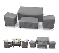 STARTWO Patio Furniture Covers 4 Piece Set Outdoor Furniture Covers Waterproof, Heavy Duty 500D Patio Furniture Set Cover for Chairs, Couch, Table Coffee, Grey