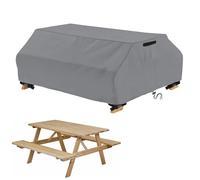 STARTWO Waterproof Picnic Table Cover Outdoor Patio Table Bench Covers for 6 ft Picnic Table Bench Set Windproof 70 / 72 Inch,Grey