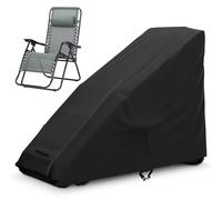 STARTWO Zero Gravity Chair Cover Outdoor Waterproof Folding Lounge Chair Cover for Zero Gravity Chair with Storage Bag Black