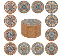 STARUBY 12 Pcs Cork Coasters, Coasters for Drinks, Coasters for Coffee Table, for Drinks Absorbent Kitchen Dining Room Decoration 10cm Round, Natural