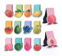 Staruby 24pcs Magnetic Bookmarks, Assorted Cute Book Markers Clip Set for Teachers Students Women Book Lovers Reading, Magnet Page Markers for School Office Home Supplies Fruit