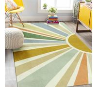 STARUIA Kids Rugs 5'x7' - Boho Washable Rainbow Nursery Rug, Non-Slip Soft Carpet for Playroom, Classroom, Office, Dining Room