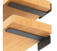 Starunder 12 Pack Floating Shelf Brackets, 4 Inch Heavy Duty Industrial Shelf Bracket, Black Metal L Brackets for Shelves Support DIY(1/5 Inch Thicked)