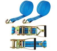 STARVAST 2 Sets Heavy Duty Ratchet Tie Down Strap, 5cm x 10m Cam Buckle Ratchet Strap, Adjustable Lashing Strap, Car Tensioning Belt, Wheel Strap with Hook for Trailer Truck - Load Capacity 6000KG