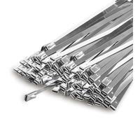 STARVAST 200 Pack Stainless Steel Metal Zip Ties, 11.8 Inch Multi-Purpose Metal Zip Ties Heavy Duty for Outdoor & High Temperature Uses, Durable Metal Wire Ties for Machinery Vehicles Pipes Fence