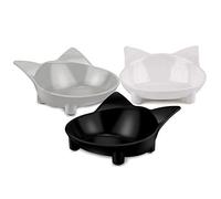 STARVAST 3 Pcs Cat Bowl, Anti-Slip Cat Food Bowl | Cat Feeding Bowl | Cat Water Bowl | Multipurpose Pet Feeding Bowls - Black/White/Grey