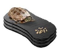 STARVAST 3Pcs Reptile Basking Platform, 11×5.3 Inch Tortoise Rock Plate Feeding Food Bowl Turtle Bathing Resting Basking Rock for Lizard Gecko Bearded Dragon Chameleon Snake Frog