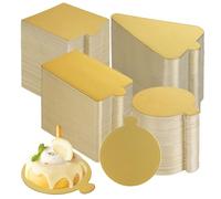 STARVAST 400PCS Round Golden Cardboard, Round Mini Cake Boards, Mousse Cake Base, Circle Patries Cardboard, Dessert Board, Various shapes and sizes