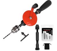 STARVAST Hand Drill Manual 3/8-inch Capacity Speedy Powerful Double Pinion Geared 3 Jaw Chuck Hand Drill for Wood Plastic Soft Metal, No Electricity Needed