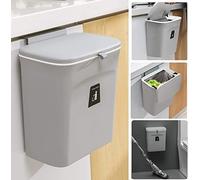 STARVAST Hanging Kitchen Bin with Lid, 9L Wall Kitchen Bin, Camping Car Hanging Bin for Doors Cabinets Closet Bathroom - 29.5 x 13 x 23.7 cm