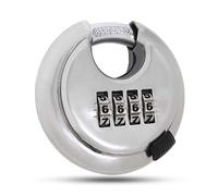STARVAST Heavy Duty Combination Padlock for Outdoor, Waterproof Disc Padlock with Code, 4 Digit Round Security Padlock for Gate Shed Garage Fence - 70mm Wide 9.5mm Steel Shackle