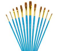 STARVAST Paint Brushes, 12pcs Artist Paint Brush Set Flat Paint Brushes for Acrylic Oil Watercolor Painting-Blue