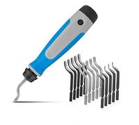 STARVAST Rubber Hand Deburring Tool Set with 15 Pcs 360 Degree Rotary Deburr Blades, Israeli Craft Burr Remover Tool for Plastic, Aluminum, Copper and Steel
