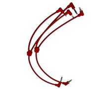 Starving Students Music Supplies Luigi's Modular M-Doppio Mini Y Right Angled Splitter Patch Cables 15cm x 15cm - 2 Pack (Red) - 3.5mm Splitter for Eurorack Modular Synthesizer