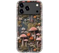 STARVIP for iPhone 17 Pro Case, Wireless Charging Compatible, Dual-Layer Soft Silicone + Hard Shell with Cute Aesthetic Wildflower Design,Protective Phone Cover for Women - Mushroom Forest
