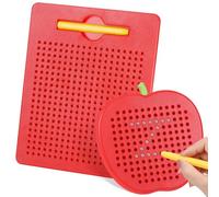 Starvortex 2Pcs Magnetic Steel Ball Drawing Board for Kids, Durable ABS Mini Magnetic Drawing Board with Magnet Pen, Educational Toy for Children's Drawing, and Writing, Toddler Toys 1 2 3 Year Old