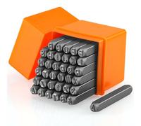 Starvortex 36Pcs Metal Letter Stamps Kit, 6mm Durable Carbon Steel Letter Punch Set for Metal (A-Z, 0-9, &), Number and Symbols Leather Stamping Tools Punch for Wood Plastic Leather