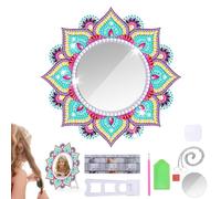 Starvortex 5D Diamond Painting Girl Mirror Kit, DIY Mandala Cosmetic Mirror, Crystal Creative Mandala Diamond Special-shaped Makeup Decoration, Art and Craft Set for KidsBirthday Gift