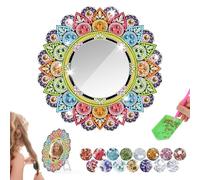 Starvortex 5D Diamond Painting Girl Mirror Kit, DIY Mandala Cosmetic Mirror, Crystal Creative Mandala Diamond Special-shaped Makeup Decoration, Art and Craft Set for Kids Birthday Gift