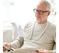 Starvortex 5X Hands Free Magnifying Glass, Full Page Magnifying Glasses for Reading, 8"x5" Flexible Gooseneck Magnifying Glasses, Reading Aids & Magnifiers for Small Print, Low Vision, Crafts (White)