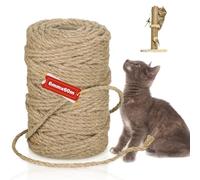 Starvortex 60M Sisal Rope for Cat Scratcher, 6MM Diameter Thick Natural Jute Rope for Cat Tree Scratcher Post Replacement or Recover, DIY Projects for Scratch Post