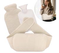 Starvortex Hot Water Bottle Belt - 1Litre Wrap Around Bottle for Adults & Kids - Soft, Fluffy Neck & Shoulder Support (White)