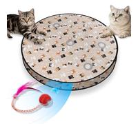 Starvortex Interactive Cat Toy for Indoor Cats, Automatic Random Rolling Ball Kitten Toys in Pouch, Hide and S or Indoor Adult Cats and Kitten, 5 Holes Mat Mouse Catching Game, USB Rechargeable