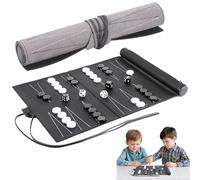 Starvortex Travel Backgammon Set, Roll-up Backgammon Set, Luxury PU Leather Backgammon Travel Set, Portable Back Gammon Board Game with Backgammon Pieces, Travel Games for Adults, Campers, On-the-Go