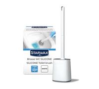 STARWAX - Double-Sided Silicone Toilet Brush - Easy Cleaning Even In Difficult Areas - Quick To Dry and Odourless - Robust - White