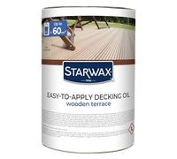 STARWAX - Easy-To-Apply Saturator - For Outdoor Decking and Wood - Colourless - Protects and Nourishes Deeply - Prevents Drying-Out - Solvent-Free - 5L - 1L = 10 to 12m²