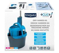 STARWAX - Mop Kit That Keeps Hands Dry - Cleans Floors - No Effort - Bucket + Microfibre Pad + Stick Handle