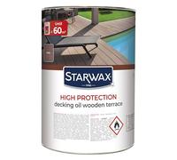 STARWAX - High-Protection Saturator for Wooden Decking - Nourishes, Enhances and Protects - Stain and Grease Resistant - Enriched in Tung Oil - Withstands UV Rays and Water - 5L