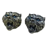 StarWay 2pcs Blue Eyes Roaring Brown Bear Head EDC Out Brass Knife Beads Umbrella Rope Cord Outdoor Knife Pendant Paracord Lanyard Bead