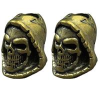 StarWay 2pcs Death Skull-0 EDC Out Brass Knife Beads Umbrella Rope Cord Outdoor Knife Pendant Paracord Lanyard Bead