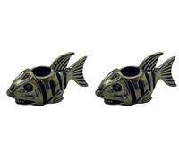 StarWay 2pcs Marine Animals Shark EDC Out Brass Knife Beads Umbrella Rope Cord Outdoor Knife Pendant Paracord Lanyard Bead