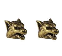 StarWay 2pcs New Wolf Head Warrior EDC Out Brass Knife Beads Umbrella Rope Cord Outdoor Knife Pendant Paracord Lanyard Bead