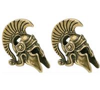 StarWay 2pcs Spartan Helmet Head EDC Out Brass Knife Beads Umbrella Rope Cord Outdoor Knife Pendant Paracord Lanyard Bead