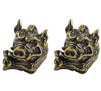StarWay 2pcs Wild Boar King EDC Out Brass Knife Beads Umbrella Rope Cord Outdoor Knife Pendant Paracord Lanyard Bead