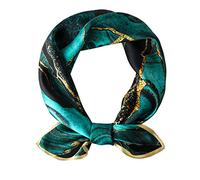 STARWHISPER 100% Pure Mulberry Silk Square Scarf-27''x27 Lightweight Hair Scarves Headscarf Night Sleeping with Gift Packed, Polar Lights, 27''x27' women