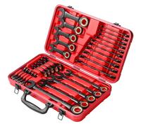 STARWORK True Mechanic™ 30-Piece 120T SAE and Metric Ratchet Wrench Set, Gift Series with Red Case, Professional