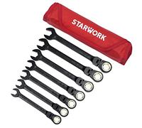 STARWORK True Mechanic™ 7Pc. 120T SAE&Metric Flexible Ratcheting Wrench Set, Professional, with Roll-Up Pouch Bag
