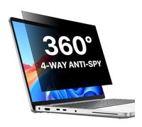STARY 360° Laptop Privacy Screen 14 Inch Removable, 16:10 Aspect Ratio Anti Spy Blue Light Glare 4-Way Laptop Privacy Shield for Dell/Hp/Acer/Lenovo/ThinkPad/Samsung/Asus/Sony